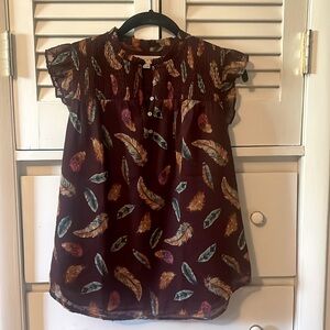 Loft Cap Sleeve Fall Blouse